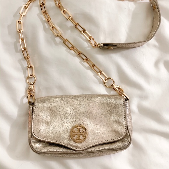 Tory Burch Gold Leather Crossbody - Picture 1 of 6